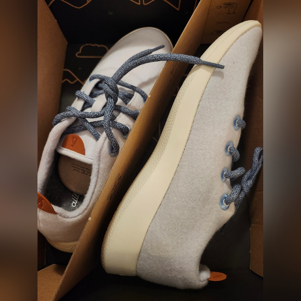 NEW Mens Allbirds Wool Runner Frost Blue & White 10 - Picture 3 of 6